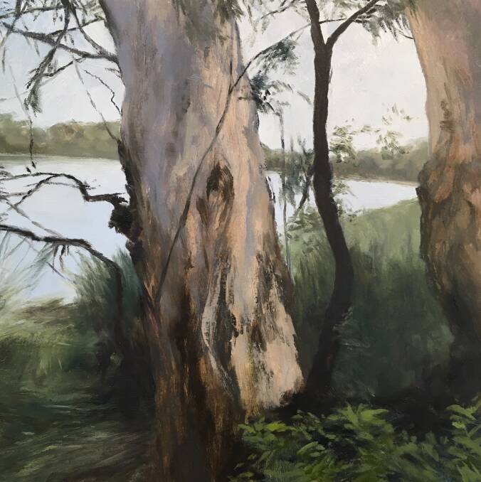 Stunning: Mountains landscape painter, Corinne Loxton, is currently exploring the spirit of Glenbrook Lagoon in a series of paintings to be exhibited in October in Katoomba.