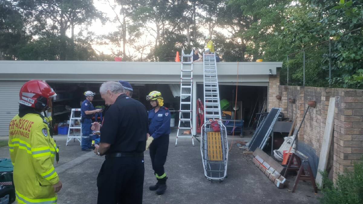 Roof collapse: Fire and Rescue's Tom Clarkstone on scene where a firefighter and resident were injured. Photo: TNV.