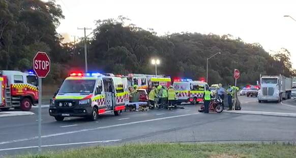 Highway blackspot: Accident at Wentworth Falls on Friday night. Photo: Top Notch Video
