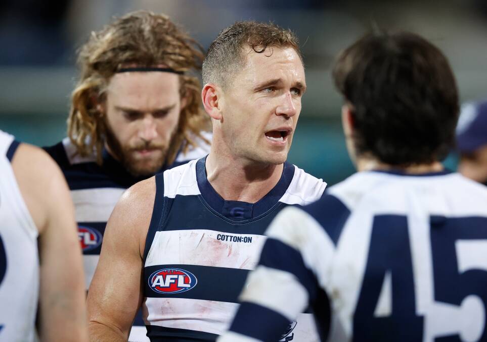 Whichever way you look at it, Geelong captain Joel Selwood got off very lightly indeed. Photo: Michael Wilson/AFL Photos via Getty Images