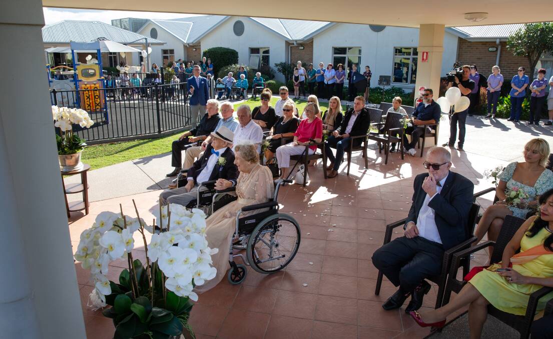 The commitment ceremony at Cameron Park Care Community aged care facility. Picture: Marina Neil