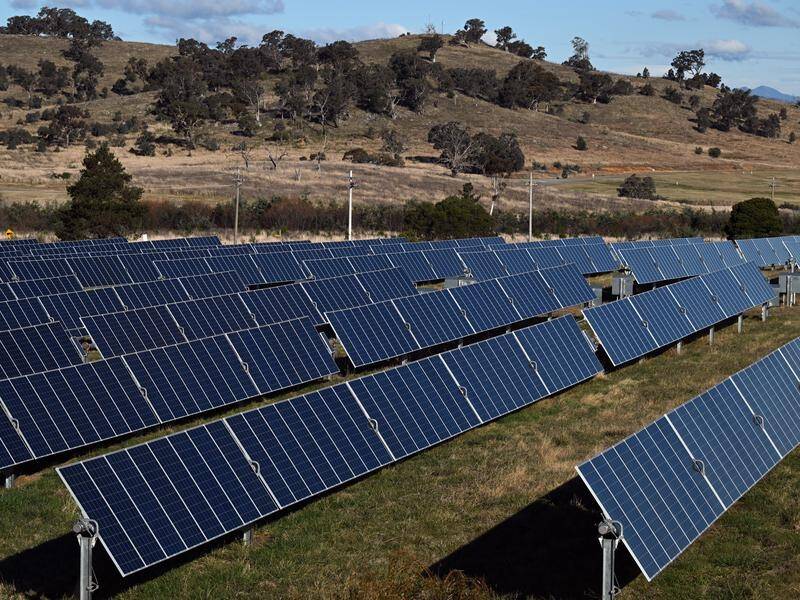 Solar energy captured in Tasmania would be used the create hydrogen fuel under a new agreement. (Mick Tsikas/AAP PHOTOS)