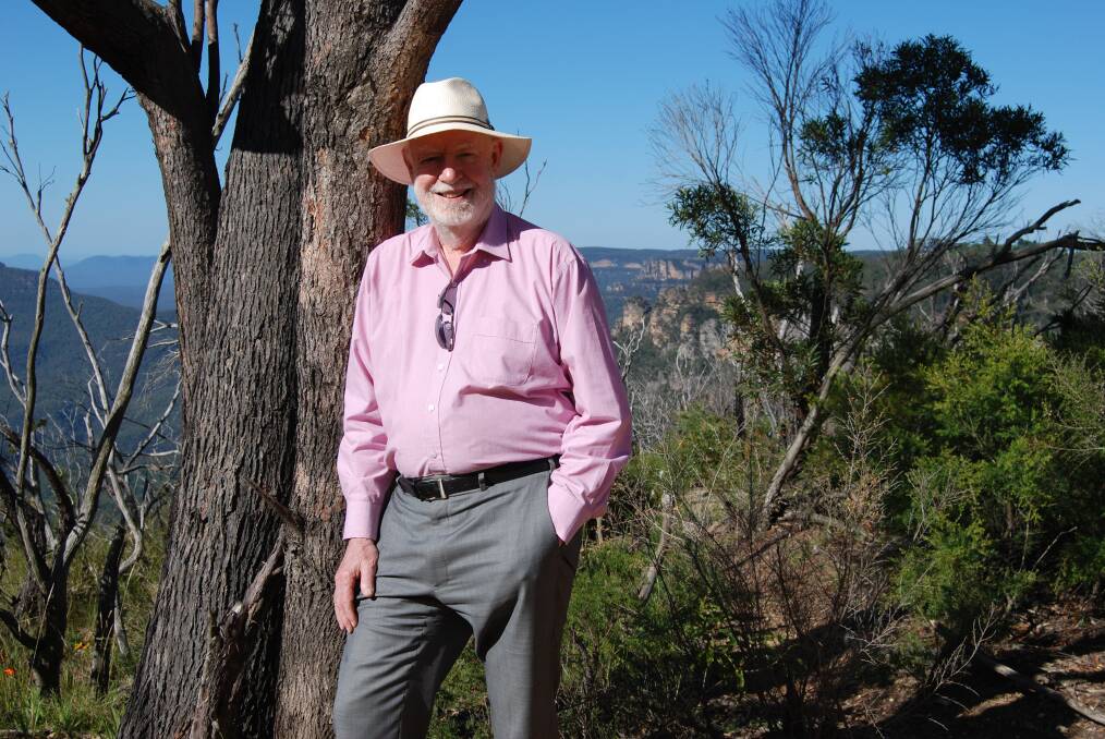 David Stratton, appointed a Member of the Order of Australia (AM), pictured at Olympian Rock in Leura. Photo: Jennie Curtin