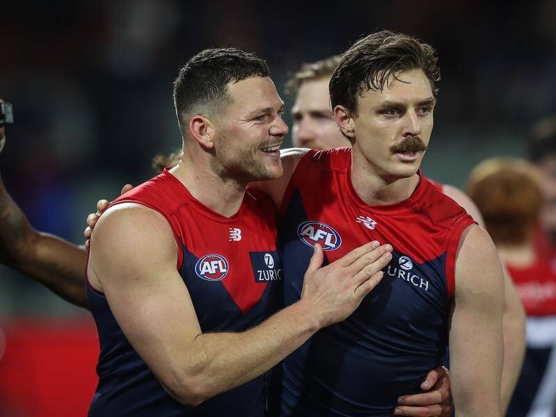 Melbourne defenders Steven May (l) and Jake Lever both earned All-Australian honours this year.