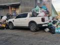 Ford Ranger turned into a garbage skip after parking illegally