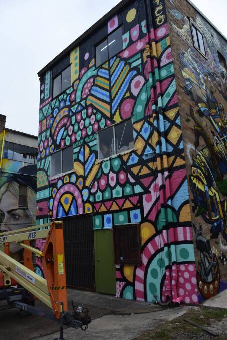 Murals take shape in the Katoomba laneway over June 20-21.