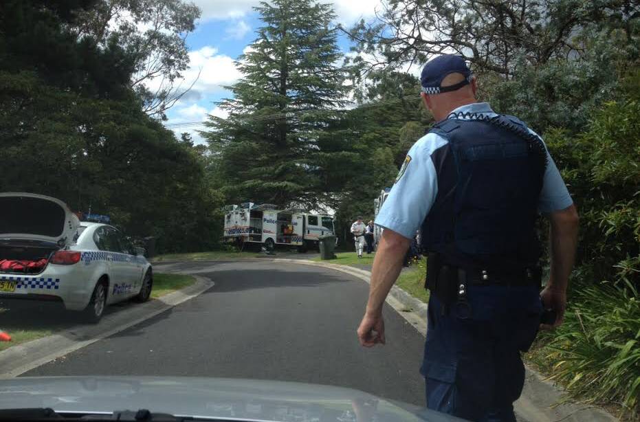 The scene of the explosives scare in Walmer Crescent, Wentworth Falls.