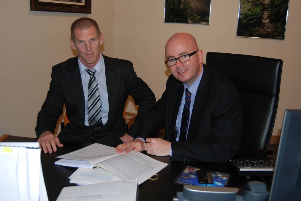 Blue Mountains deputy mayor Brendan Luchetti with mayor Mark Greenhill before last week's meeting about the draft LEP.