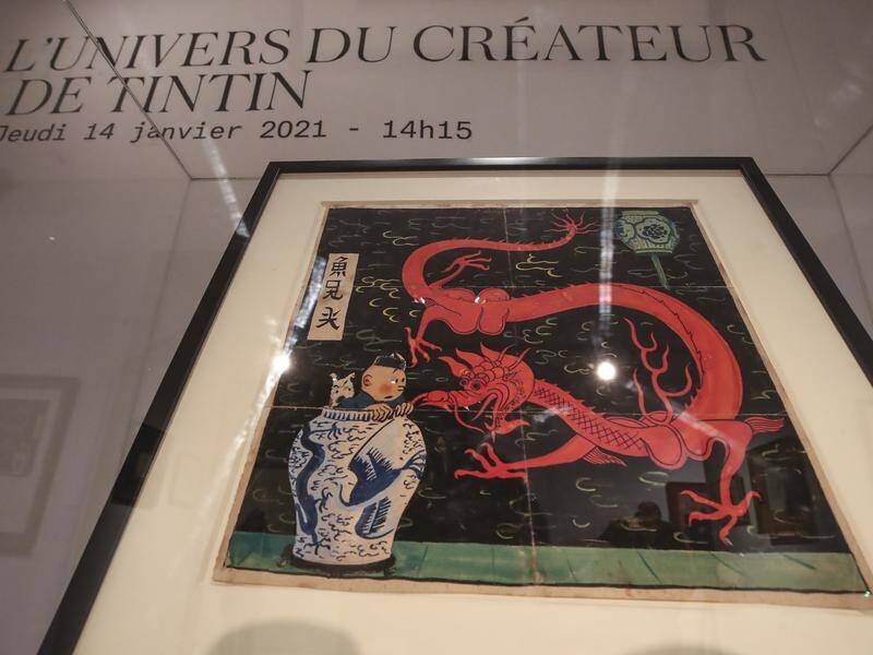 The ink and water-painted original panel of Tintin from the 1936 The Blue Lotus album has been sold.