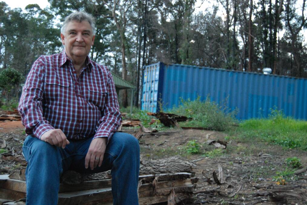 Winmalee resident John Donahoe at his Paulwood Road property last Thursday where his house once stood before October's bushfires.