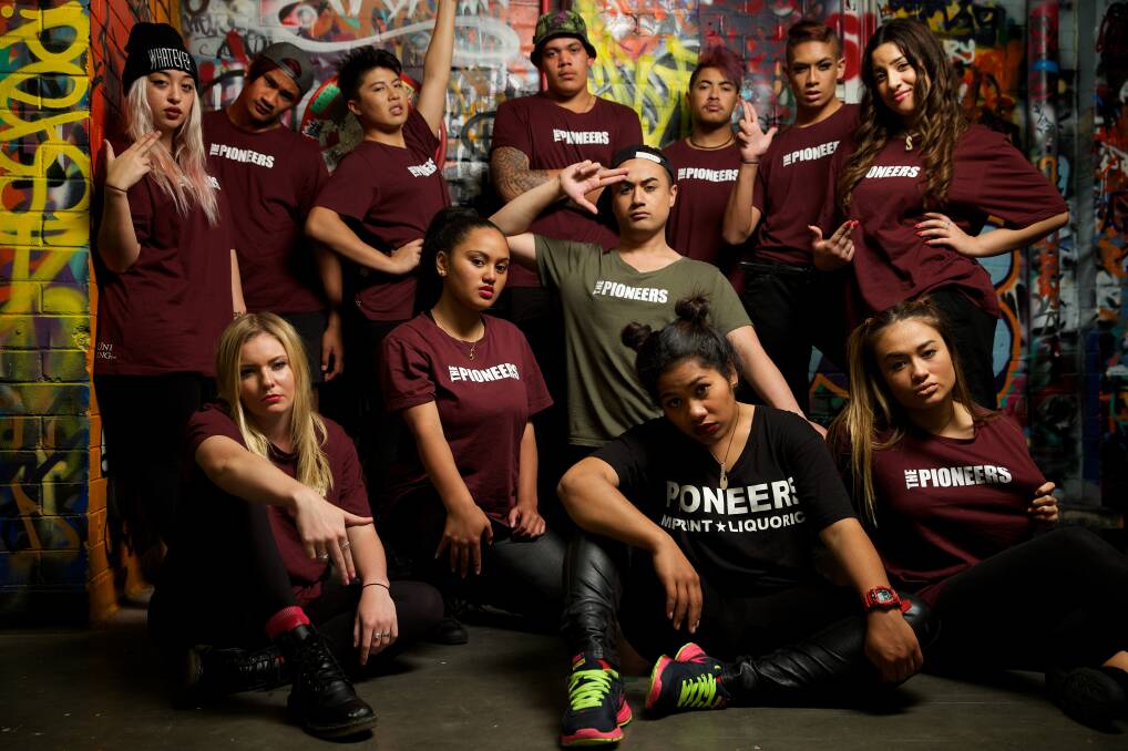Springwood's Chloe Andrews (front, far left) with The Pioneers who will represent Australia at the Hip Hop International World Championships this August in Las Vegas. Photo: Wolter Peeters