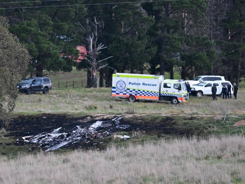 Emergency services are at the scene of a fatal light plane crash north of Canberra. (Lukas Coch/AAP PHOTOS)