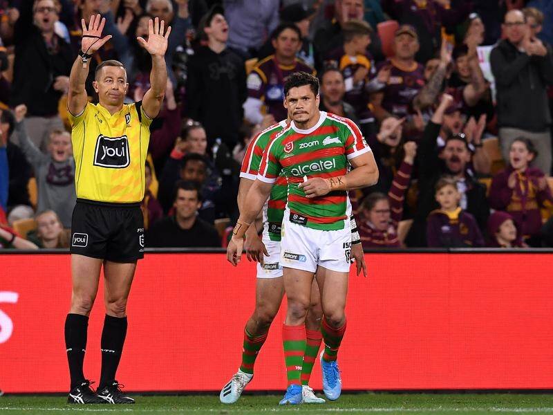 South Sydney's James Roberts spent time in the sin bin for his indiscretion against Brisbane.