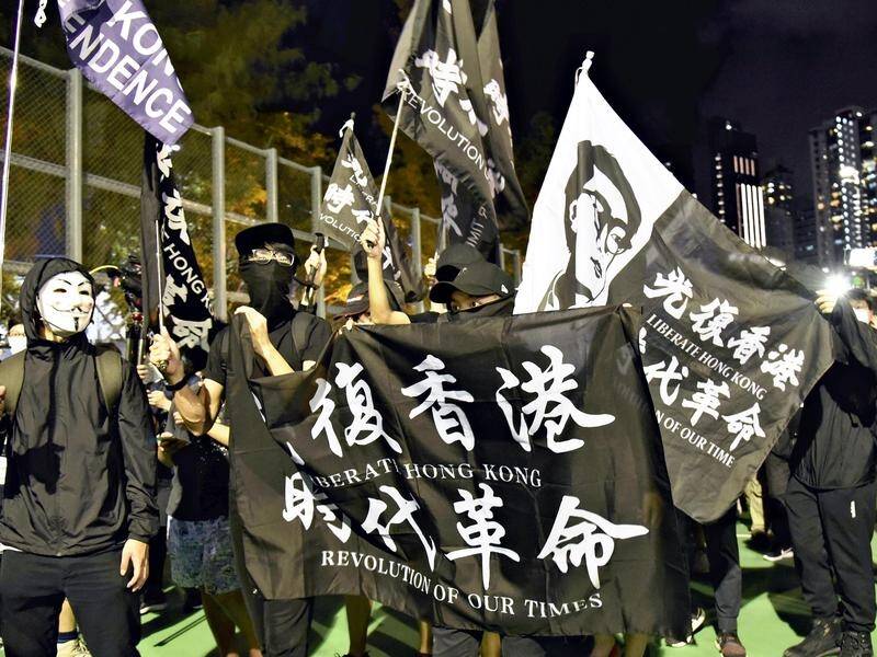The "Liberate Hong Kong, Revolution of our times" slogan is subversive, Hong Kong's government says.