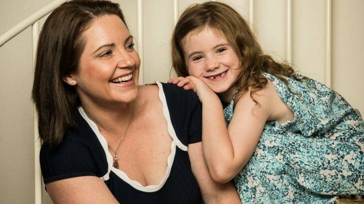 Michaela with her daughter Ciara, 7, who was diagnosed with neuroblastoma when she was 12 weeks old. Photo: Wolter Peeters