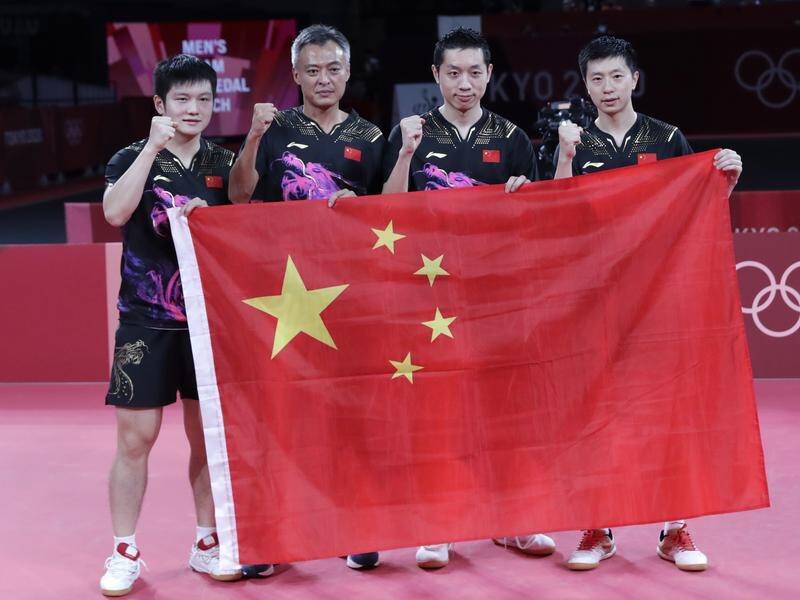 China continued their dominance of Olympic table tennis, beating Germany in the men's team final.