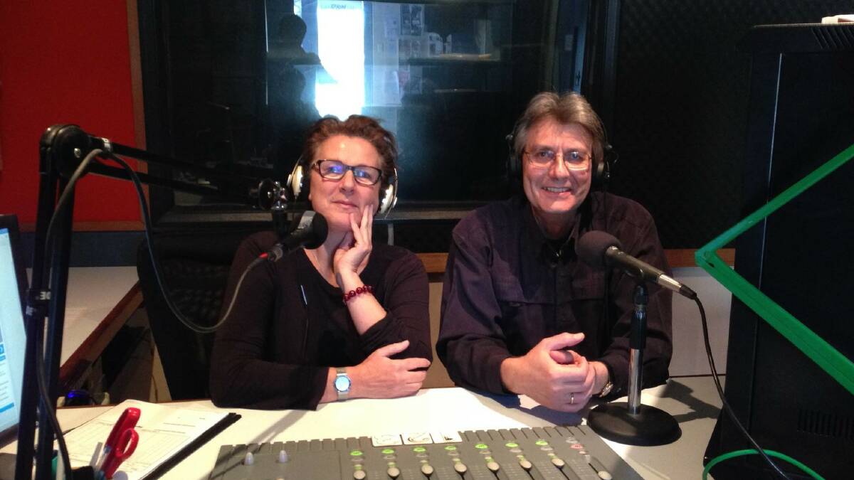 Spreading the word: Former Biznet vice-president Dianne Davis and former president Vent Thomas in the Radio Blue Mountains studio presenting 'The Business Show'. File picture 