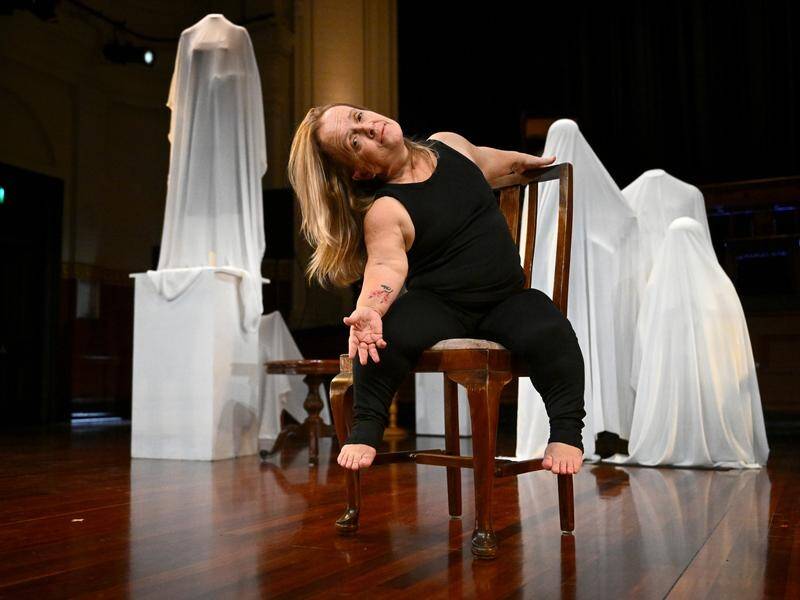I Am (Not) This Body combines film, spoken word, dance, projection and sculptures. (Joel Carrett/AAP PHOTOS)