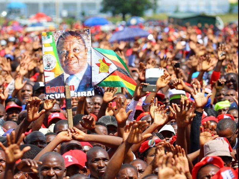 Thousands have gathered in Zimbabwe's capital to farewell Morgan Tsvangirai who died on February 14.
