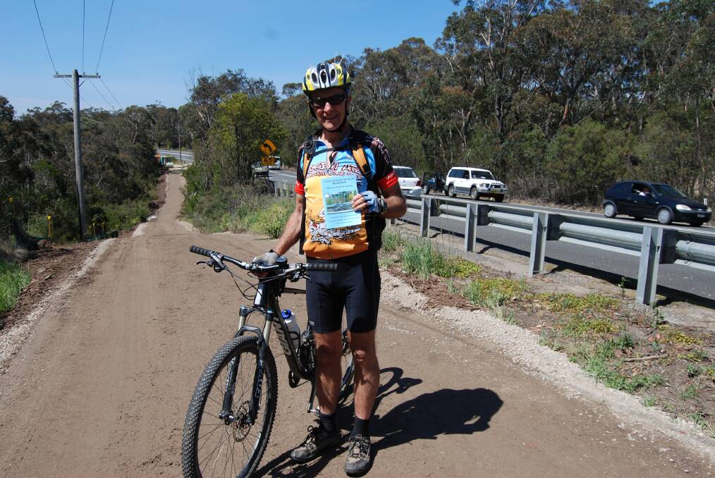 Brian Stevens on part of the new bike path between Katoomba and Medlow Bath.