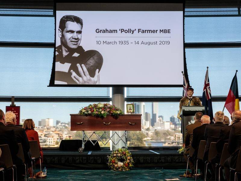 AFL great and indigenous hero Graham "Polly" Farmer has been honoured at a state funeral in Perth.