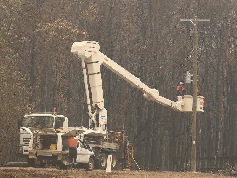 Bushfires have posed a threat to NSW's energy supply, with widespread damage to poles and wires.