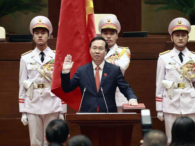 New Vietnam President Vo Van Thuong vowed to "resolutely" continue the fight against corruption. (EPA PHOTO)
