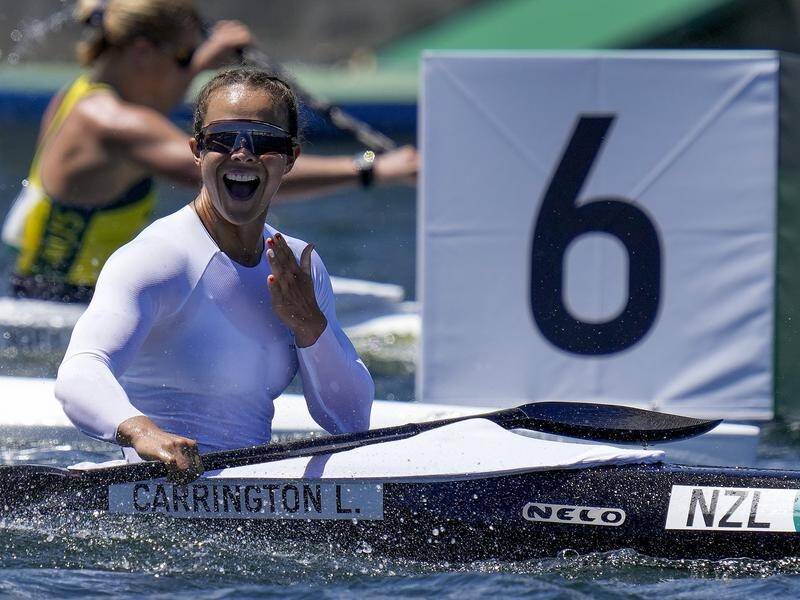 New Zealand's Lisa Carrington won two canoe sprint gold medals on Tuesday, taking her tally four.