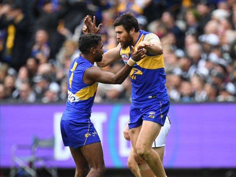 West Coast hope to have Josh Kennedy (R) fit for the start of the Eagles' AFL title defence.