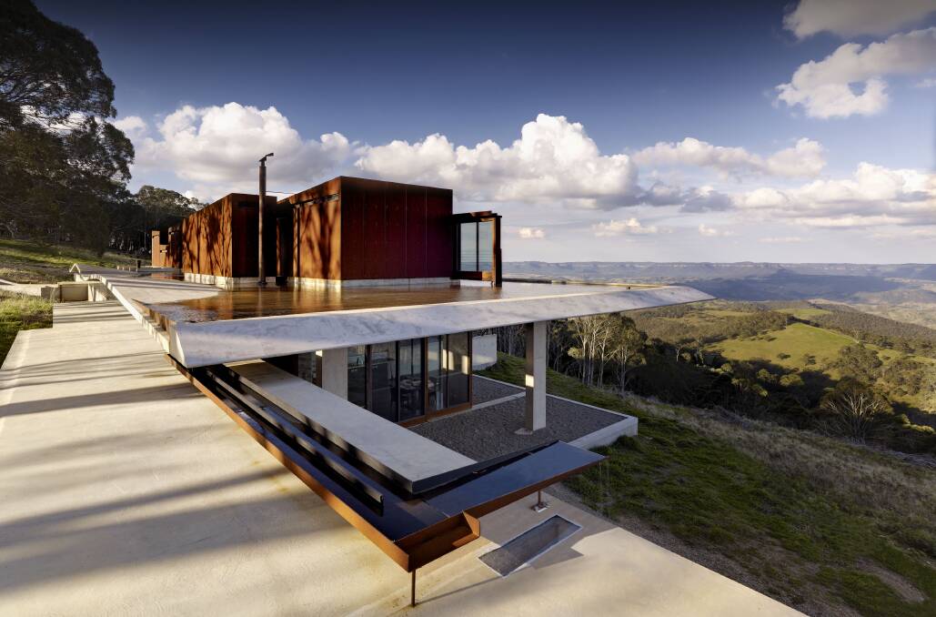 The Invisible House overlooking the Kanimbla Valley. Photo: Michael Nicholson
