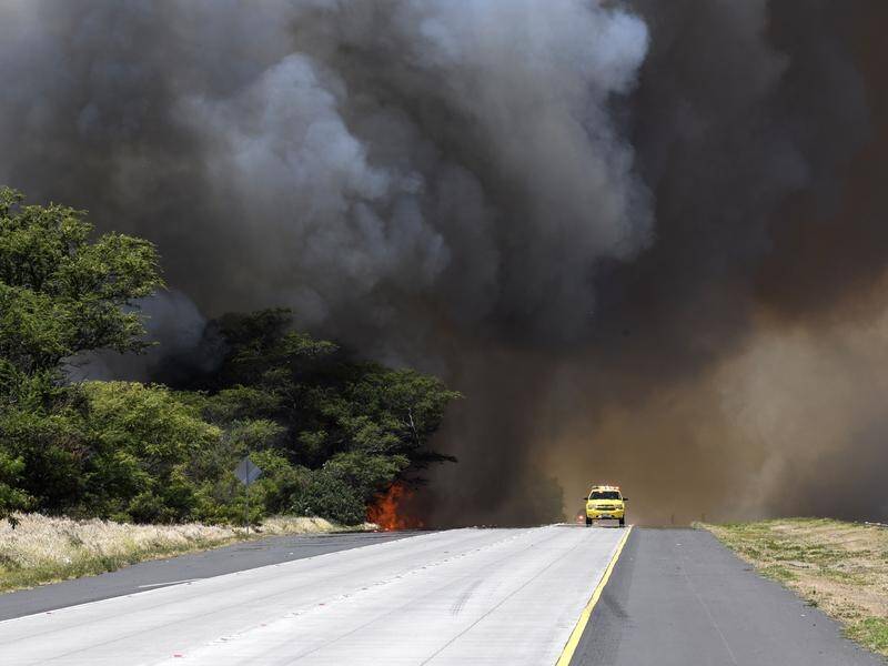 Thousands of people have been evacuated during a brush fire in Central Maui, Hawaii.
