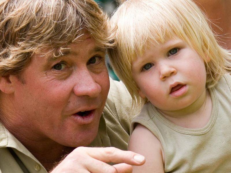 Steve Irwin pictured with his son Robert in 2005 a year before a stingray barb killed him.