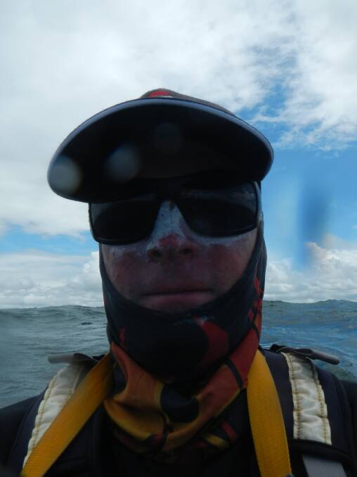 Jason Beachcroft at sea during his 18,000-kilometre trip around Australia.