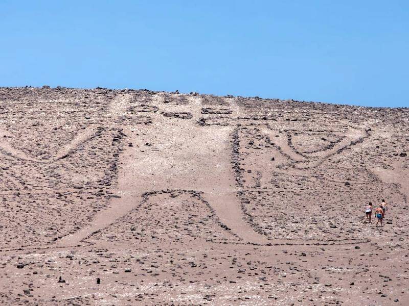 The tourists are accused of driving over this geoglyph, which dates to between 900 and 1000 AD.