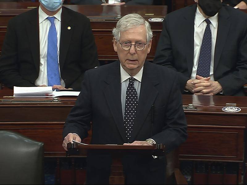 Senate Majority Leader Mitch McConnell has not ruled out voting to convict Donald Trump.