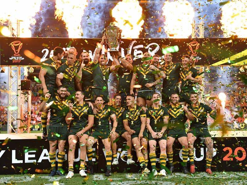 Squads are being released for the Rugby League World Cup, last won by Australia in 2017. (Darren England/AAP PHOTOS)