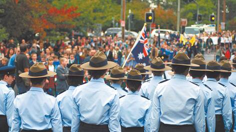 The scene at the Anzac Day service at Glenbrook.