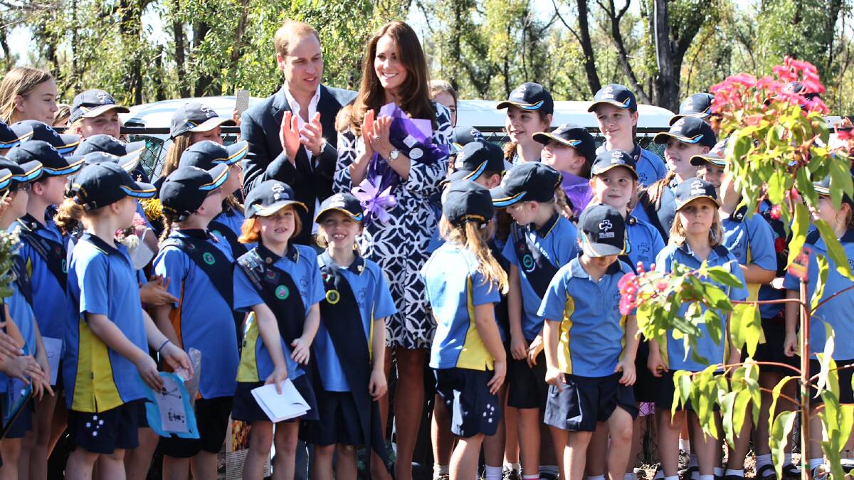 The Royal couple at Springwood-Winmalee Girl Guide Hall to meet the girl guides and plant a tree. Photo: Wolter Peeters/Fairfax Media