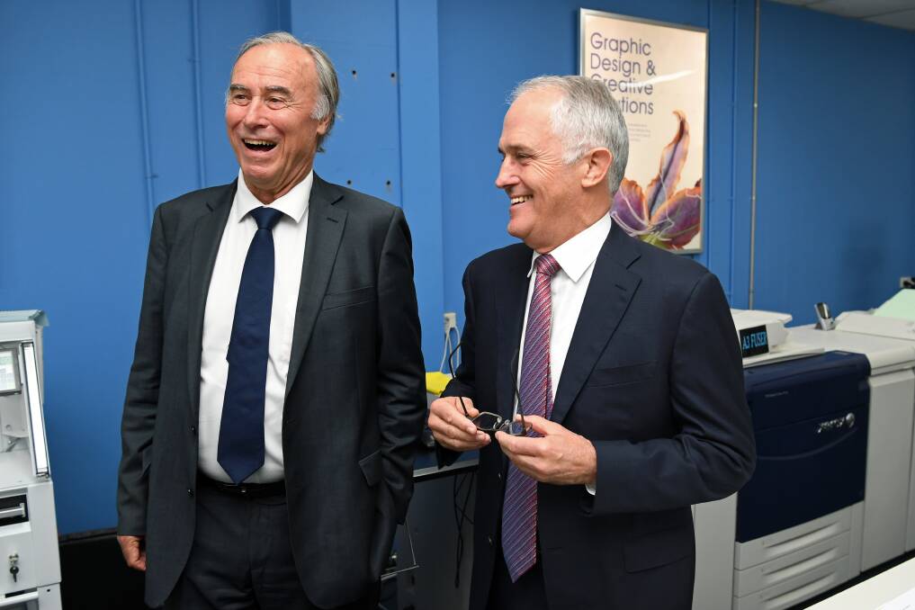 Malcolm Turnbull and John Alexander in happier times in April this year.  Photo: AAP