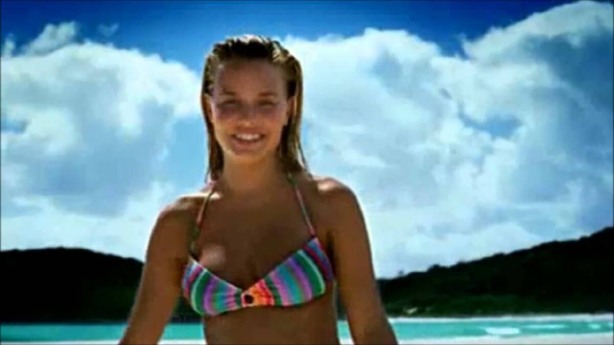 SLOGAN'S HEROES: Lara Bingle featured in Tourism Australia's 2006 "Where the bloody hell are you?" advertising campaign.