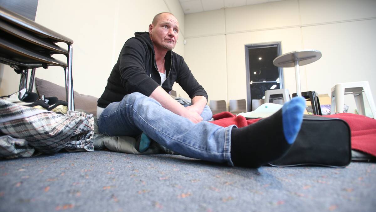 Brad has been homeless of and on since he started working. Picture: GLENN DANIELS
