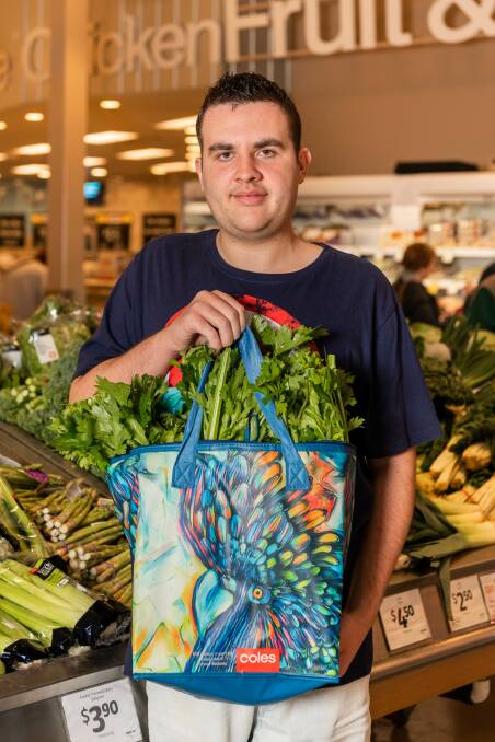 TALENTED: Will Hazzard will have his artwork featured on new Coles reusable bags. Photo: SUPPLIED.

