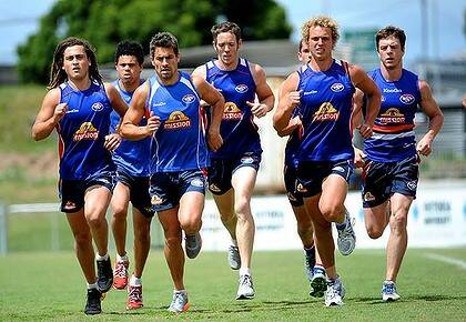 One of the boys: Dahlhaus puts in the hard yards with his teammates.
