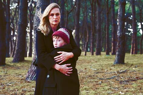 Wentworth Falls actor Helen Thomson as Hermione in The Winter's Tale, with her son Mamillius, played by Rory Potter. The play opens in Sydney tonight. Picture: Pierre Toussaint.
