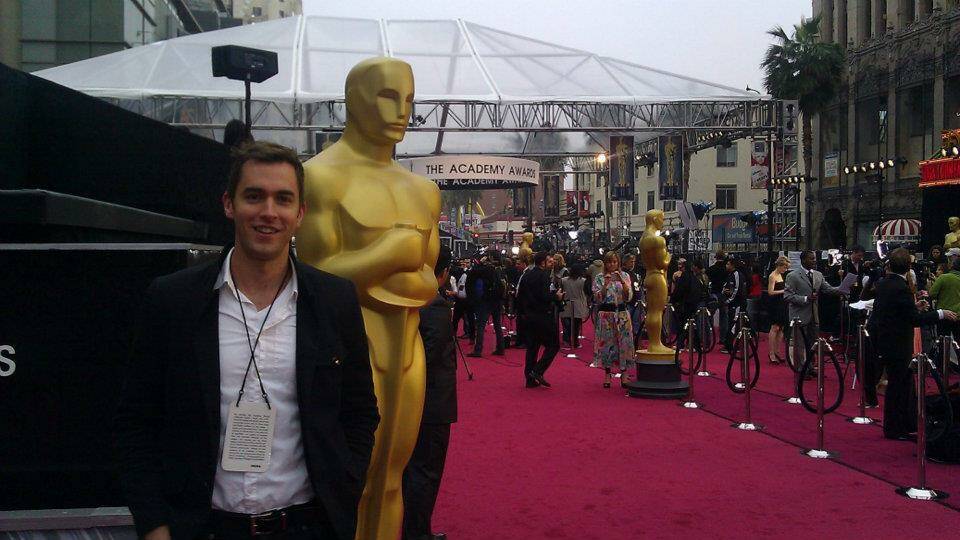 Adam J. Yeend at the 2012 Academy Awards ceremony where he was an usher.
