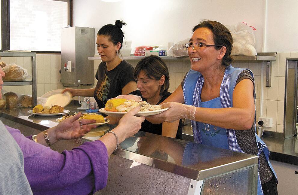 Soul Kitchen volunteers Josee de Fondaumiere, Lola King and Rosa Del Ponte.