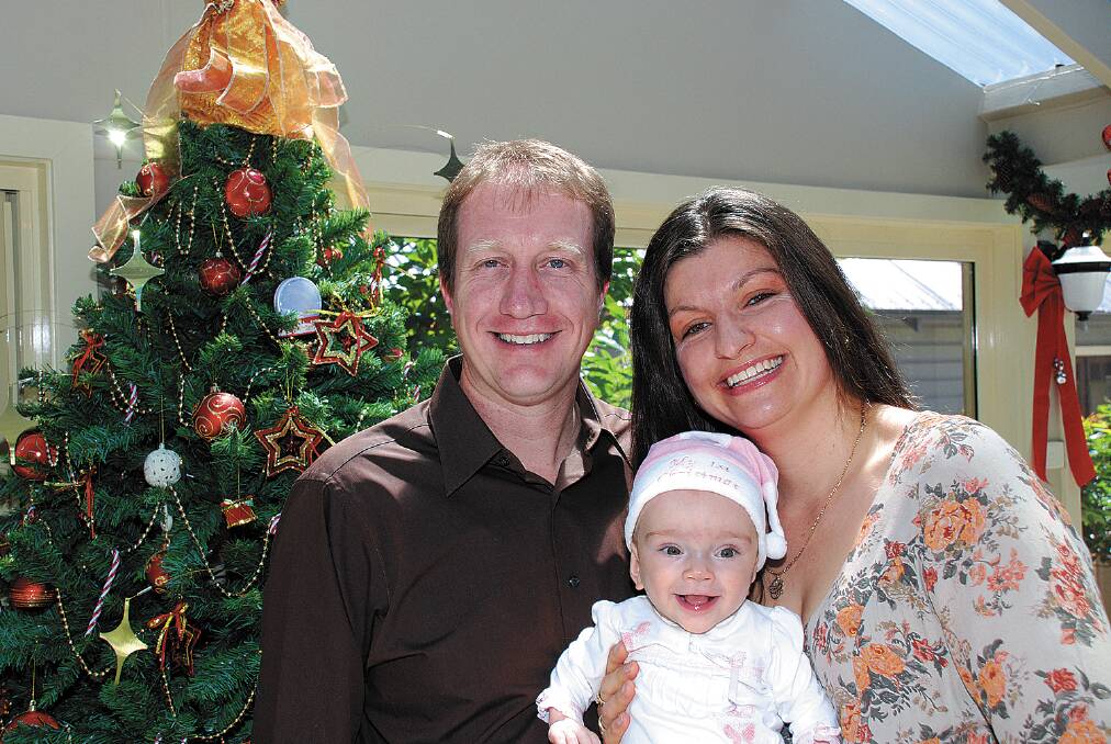 Emma and Brendan Robson and Elvina today, looking forward to celebrating her first Christmas.