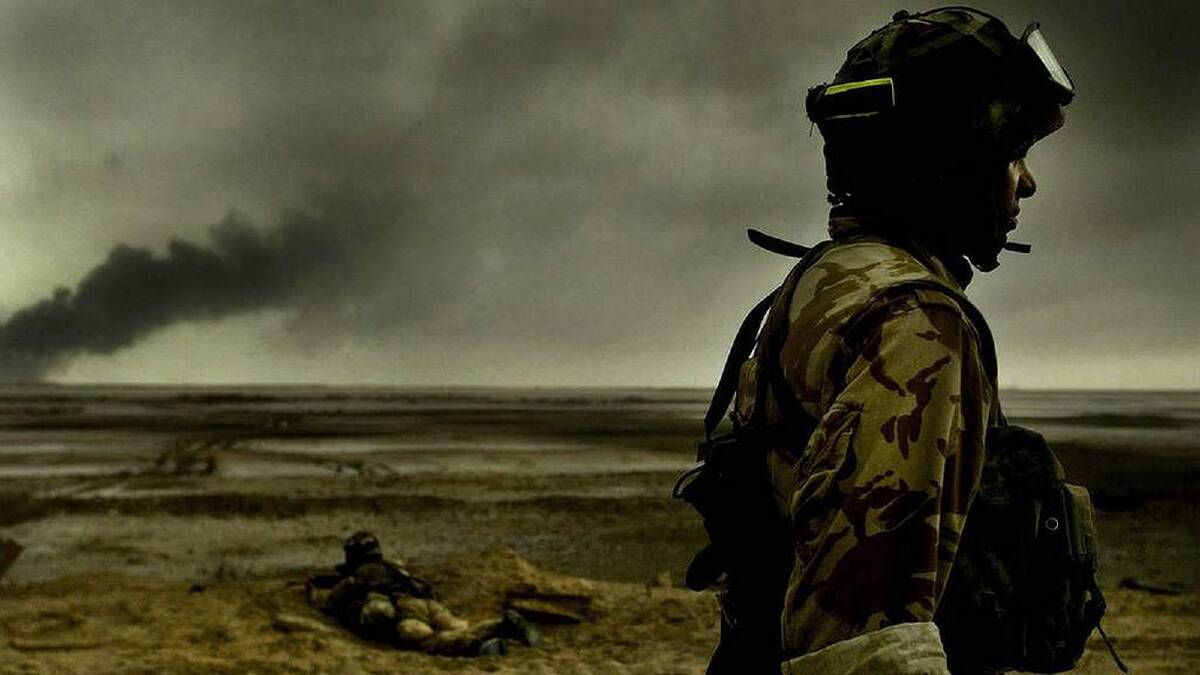 British soldiers during Battle for Basra, Iraq. 28th March, 2003. Photo: Kate Geraghty